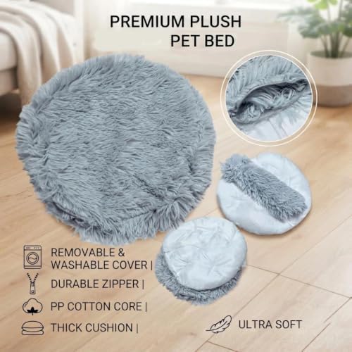 RICHRAIN Round Plush Cat Bed Insert Replacement Cat Tree Cushion - Image 2