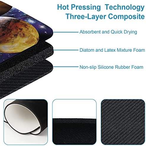 YISUMEI Space Galaxy Planet Bathroom Mat, Non-Slip Super Absorption Bath Carpet - Image 5