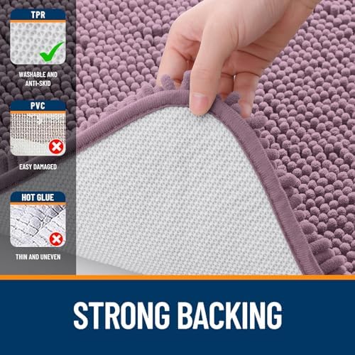 OLANLY Bathroom Runner Rugs 40x24, Extra Soft Absorbent Chenille Bath Rugs - Image 6