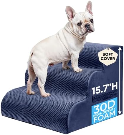 PAWSCRAT 3-Step Pet Stairs for High Beds & Sofas, 15.7''H Dog Stairs by PAWSCRAT