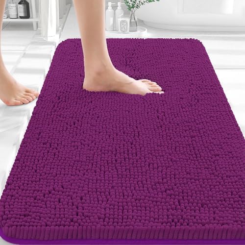 OLANLY Bathroom Rugs 35x24, Extra Soft Absorbent Chenille Bath Rugs by OLANLY