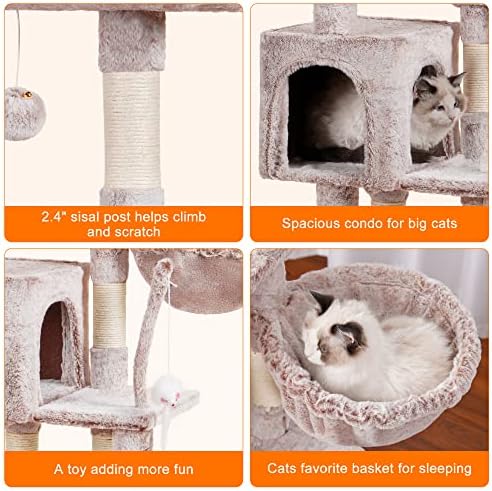 Heybly Cat Tree with Toy, 43.3 inch Cat Tower - Image 4