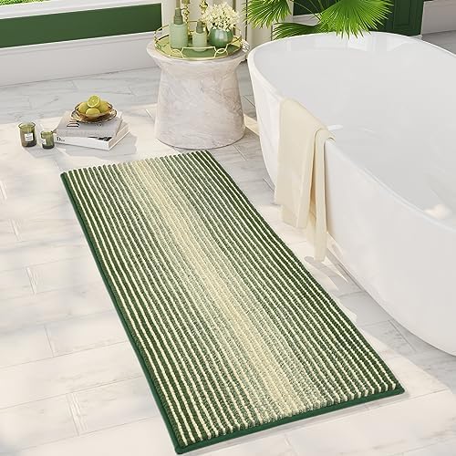 BSICPRO Large Bathroom Rugs Runner, 20x47 Chenille Bath Mats by BSICPRO