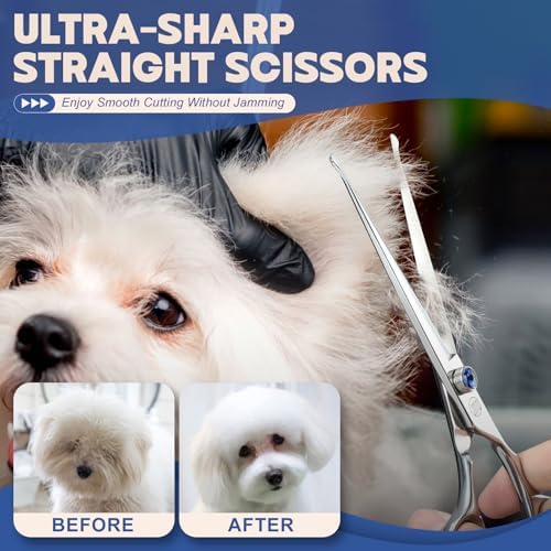 Moontay Professional 7.0" Dog Straight Grooming Scissors - Image 6