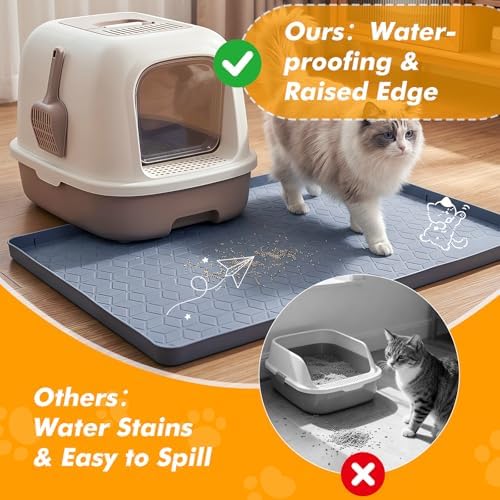 Extra Large Cat Litter Mat 47" x 35" Silicone Litter Trapping Mat - Image 5