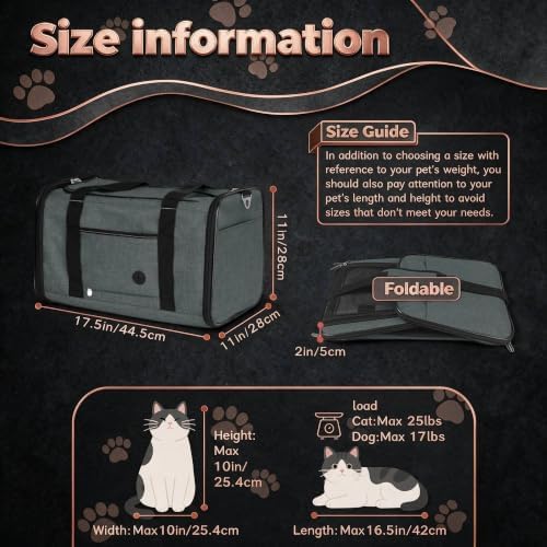 YUDODO 2 Packs 25 lbs Soft Sided Pet Carrier - Image 4