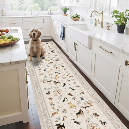 Beige Hallway Runner Rug 2x8 for Bedroom Kitchen by WelcometoBabovid
