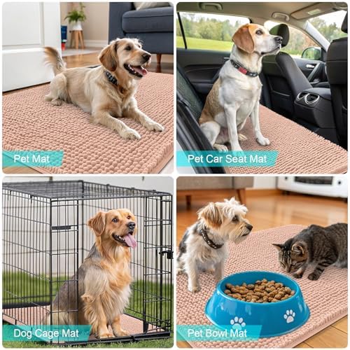 OLANLY Dog Door Mat for Muddy Paws 30x20, Super Absorbent Chenille Mud Mat - Image 7