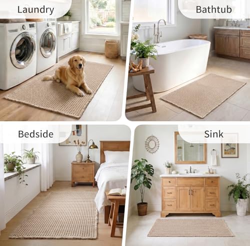 ILANGO Upgraded Waffle Bath Rug 16x24, Super Absorbent Non Slip Bath Mat - Image 6