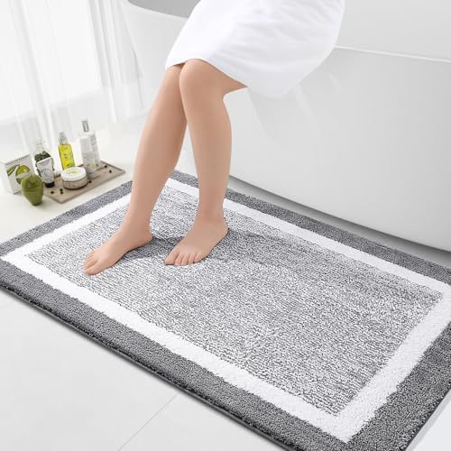 OLANLY Large Bathroom Rugs 44x32, Soft Absorbent Microfiber Bath Rugs by OLANLY