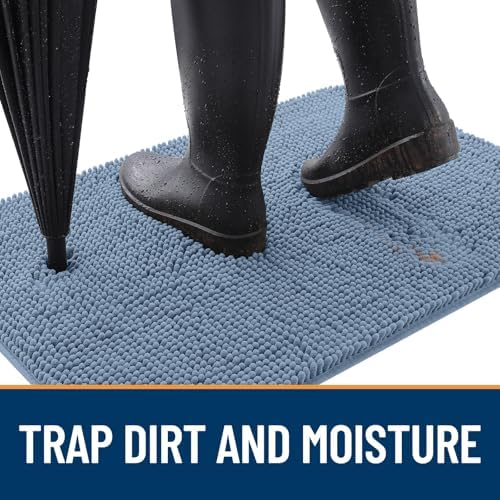 OLANLY Dog Door Mat for Muddy Paws 44x32, Super Absorbent Chenille Mud Mat - Image 2