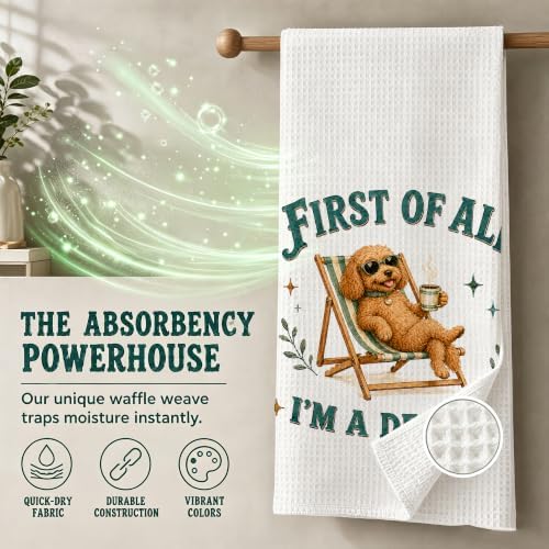 Goldendoodle Kitchen Towel, Cute Dog Hand Towel, Funny Dog Lover Gift - Image 3