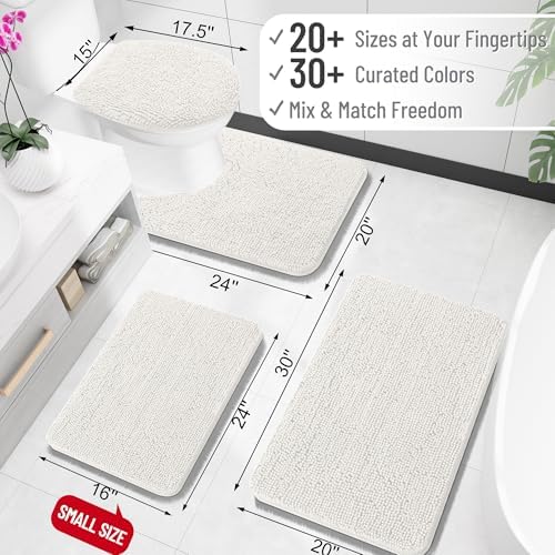 OLANLY Toilet Rugs U-Shaped 24x24, Soft Absorbent Chenille Contour Rugs - Image 2