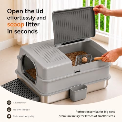 KalraMay Extra Large XXXL Stainless Steel Litter Box - Image 5