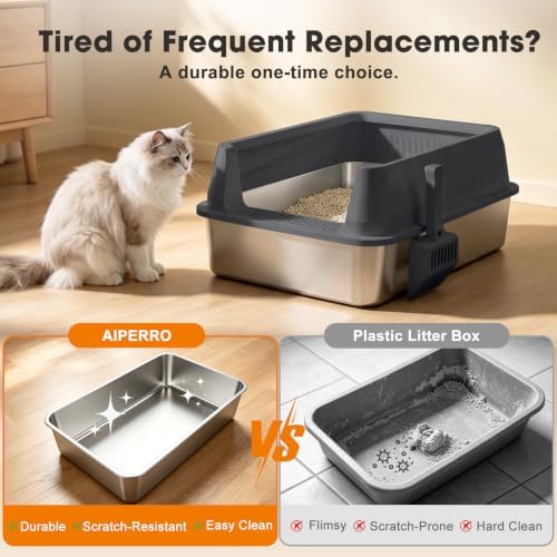 AIPERRO Stainless Steel Litter Box - Image 3