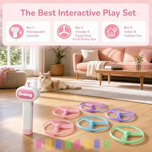 Cat Toy Disc Launcher, Rechargeable Interactive Cat Fetch Toy - Image 4