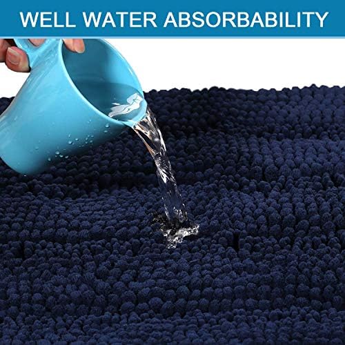 H.VERSAILTEX Bath Mats for Bathroom Non Slip Extra Thick Chenille Striped Bath - Image 4