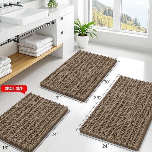Smiry Bathroom Rugs 48X32, Extra Soft Rubber Backing Chenille Bath Mats - Image 2