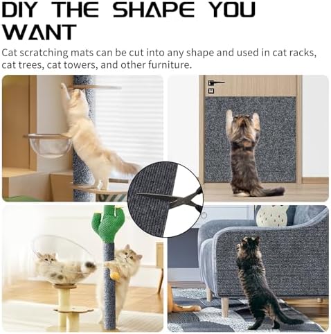 2 Pcs Cat Scratch Mat, Cat Scratch Furniture Protector, Dark Gray - Image 6