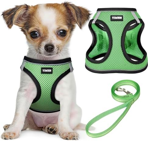 No Pull Dog Puppy Harness and Leash Set Reflective Mesh Vest Small by YIMEIS