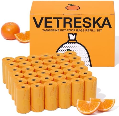 VETRESKA Citrus Scented Dog Poop Bags, Leak Proof by VETRESKA