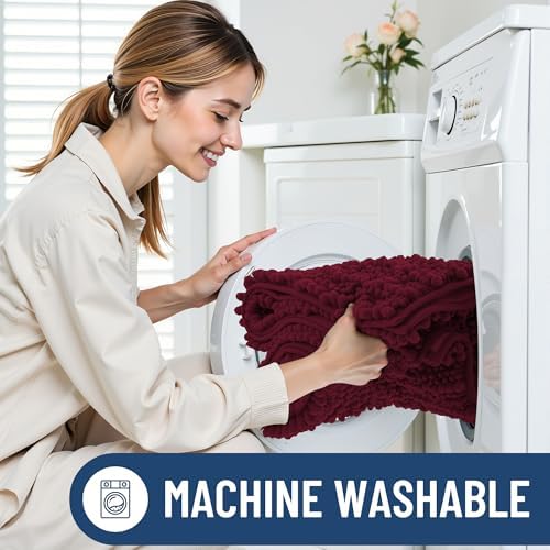 Smiry Bathroom Rugs 47X20, Extra Soft Rubber Backing Chenille Bath Mats - Image 6