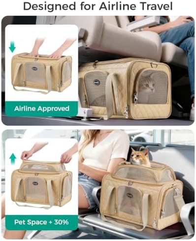 Pet Carrier Airline Approved 18x13x9.5 in, Soft-Sided Top-Expandable - Image 3