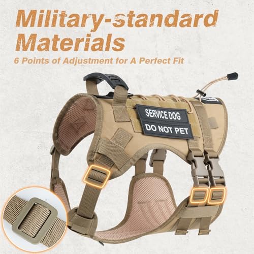 No Pull Tactical Dog Harness for Large Dogs, Service Dog Vest - Image 5