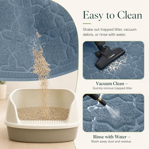Yimobra Cat Litter Mat, Waterproof Litter Trap Mat, Tea Blue - Image 5