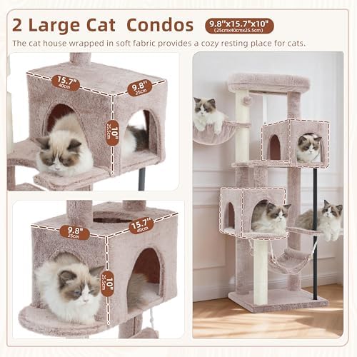 Gitelsnour Cat Tree Tower with Sturdy Steel Tube - Image 2