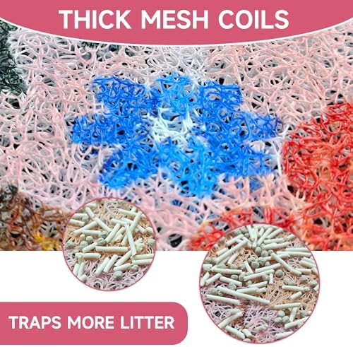 Cat Litter Mat, Upgrade Non-Slip Kitty Litter mat, Traps 100% Litter, Soft on - Image 2