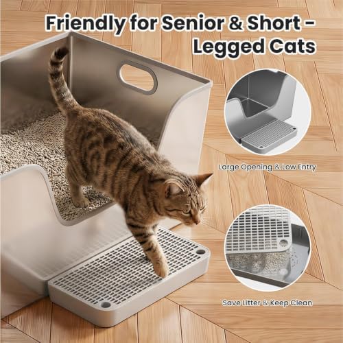 40L XXXL Stainless Steel Cat Litter Box - Image 4