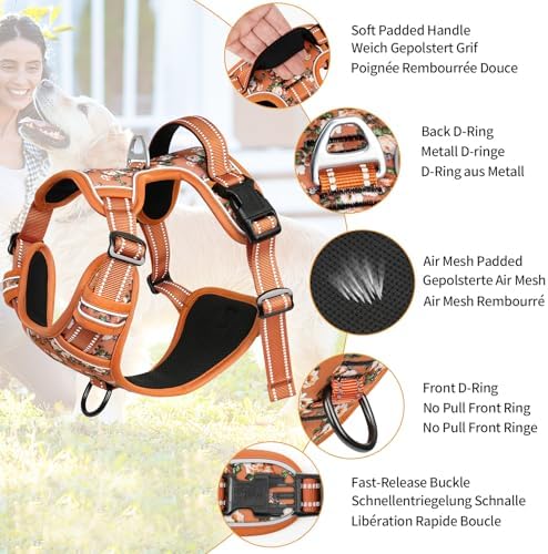 HEELE Dog Harness, No Pull Adjustable Padded Reflective Harness - Image 2