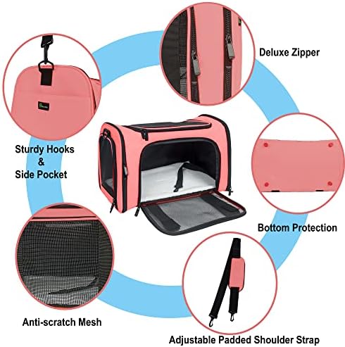 Soft Sided Carrier for Small Medium Cats Dogs, Removable Pad Collapsible Travel - Image 3