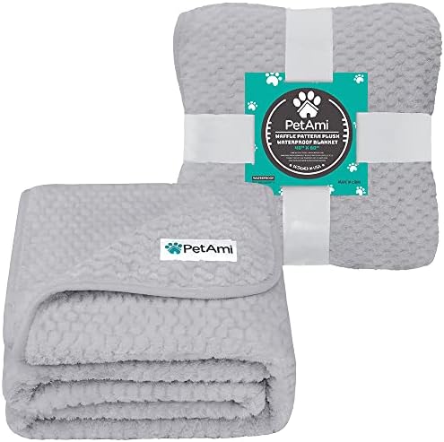 PetAmi Waterproof Dog Blanket, Leakproof Puppy Blanket, 40x60 Light Gray - Image 2