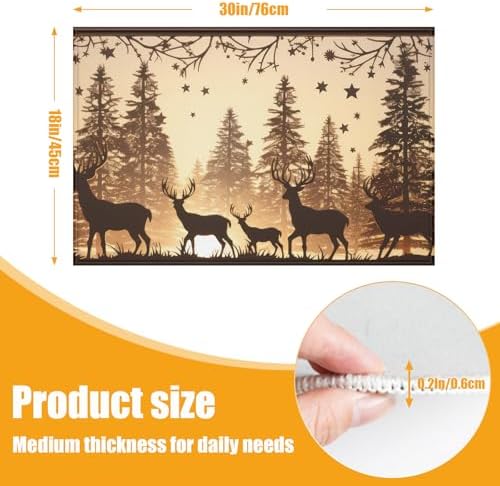 Forest Deer Bath Mat for Bathroom, Washable Door Mat Absorbent Bath Rug - Image 2
