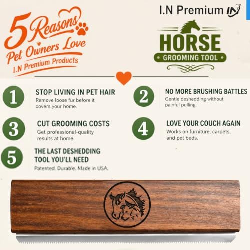 I.N 8-Inch Desheding Brush for Dog & Horses Remove loose Hair & Undercoat - Image 5