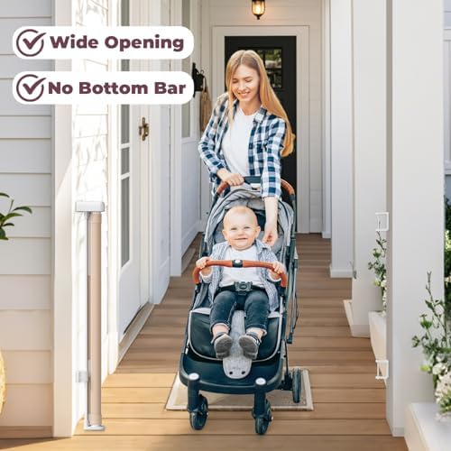 76" Retractable Baby Gates Extra Wide, Mesh Long Dog Gate - Image 5