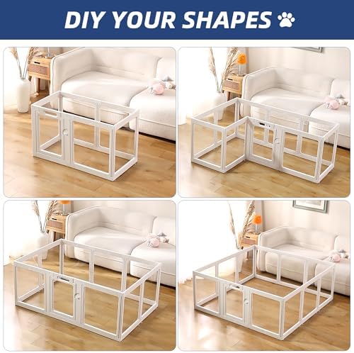 Clear Acrylic Dog Playpen Indoor Pet Pen, 10 Panels - Image 7