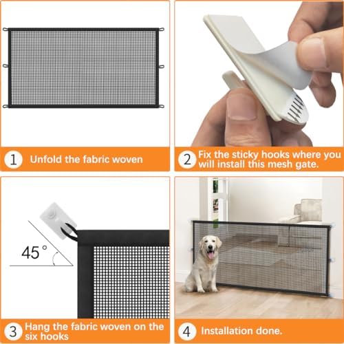 Dog Gate Indoor Pet Gates for Stairs: Dogs Screen Mesh Gate for The House Magic - Image 4