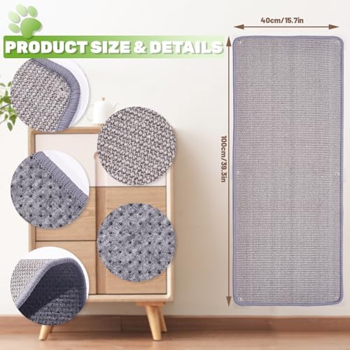 Uranshin Natural Sisal Cat Wall Climbing Carpet, Wall Scratcher Mat Pad - Image 2