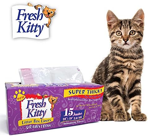 15 Count Fresh Kitty Litter Box Liners Super Thick, Easy Clean Up Jumbo by RoyalPetIncorporated