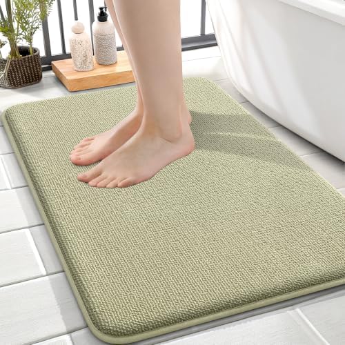 OLANLY Memory Foam Small Bathroom Rugs 24x16, Absorbent Bath Mat by OLANLY