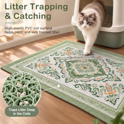 Unicorn Catcher 40"x30" Cat Litter Mat Non-Slip Washable Litter Box Mat - Image 2