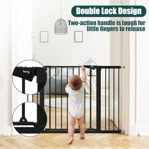 keny 29.7"-46" Baby Gate for Stairs, Auto Close Dog Gates for Doorways - Image 2
