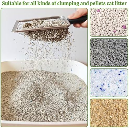 2Pcs Cat Litter Scoop Metal Stainless Steel Mesh Kitty Litter Scoop - Image 4