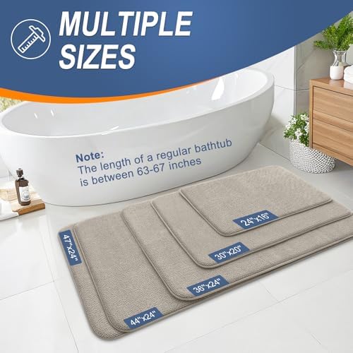 OLANLY Thick Memory Foam Bathroom Rug 30x20, Absorbent Bath Mat, Warm Taupe - Image 5