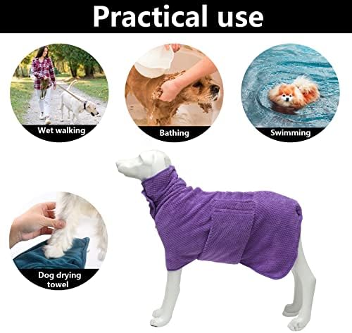 Geyecete Dog Bathrobe Towel Dog Drying Coat-Dry Fast Dog Bag-Pineapple Grid - Image 4