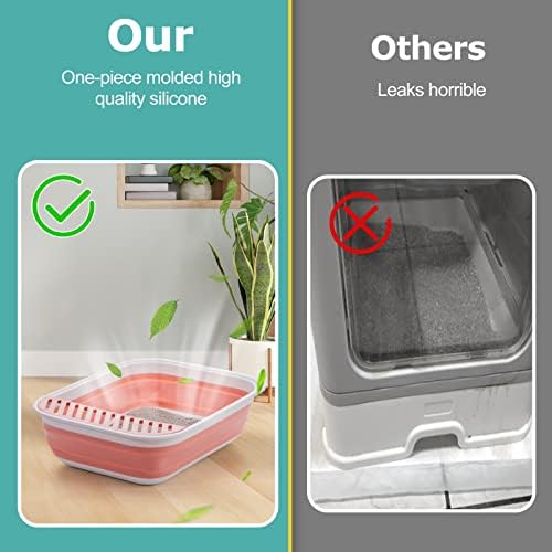 Open Top Cat Litter Box, Large Foldable Cat Potty Height-Adjustable Sides - Image 4