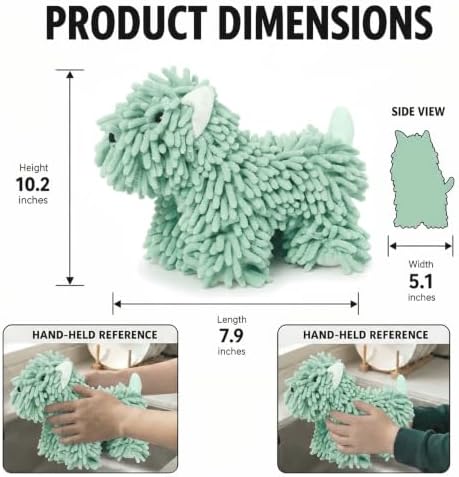 Chenille Dog Hand Towel Fuzzy Ball Dog Towel Animal Hand Towels - Image 3